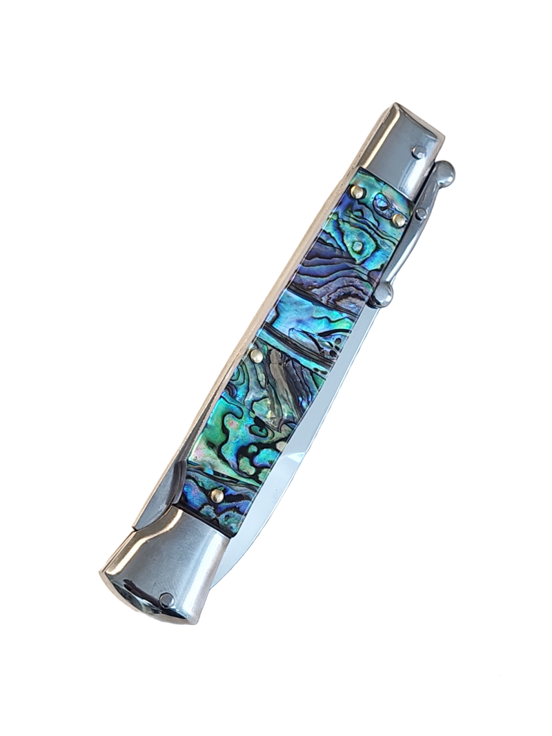 AKC Swinguard 9" Automatic Italian Stiletto Abalone (4" Polish Bayonet).