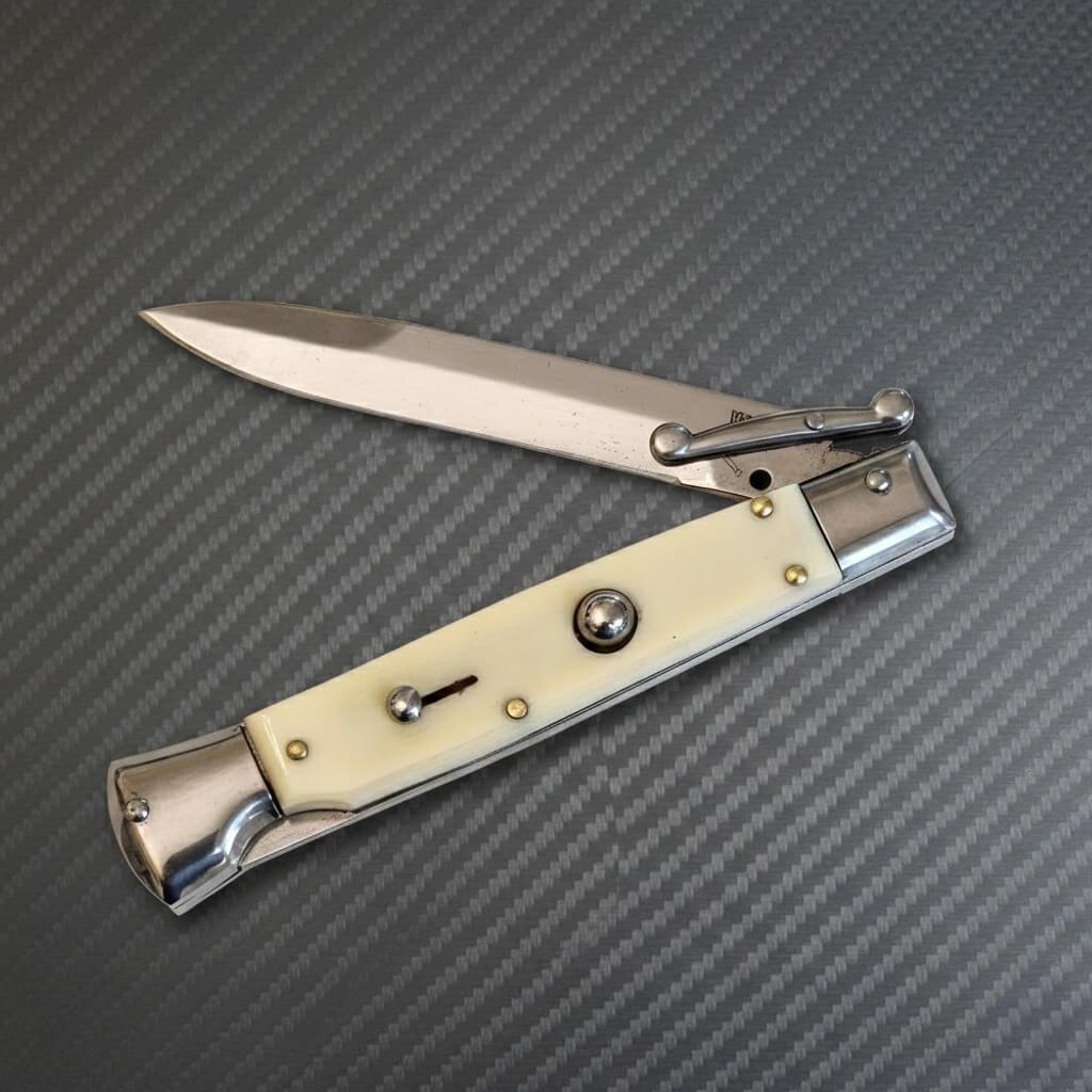 AKC Swinguard 9" Automatic Italian Stiletto Ivory (4" Polish Bayonet)