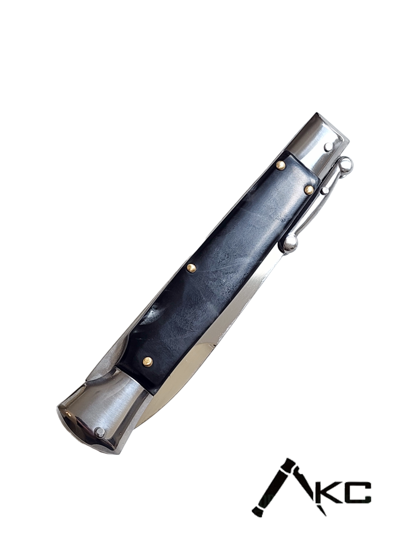 AKC Swinguard 9" Automatic Italian Stiletto Marble (4" Polish Bayonet)