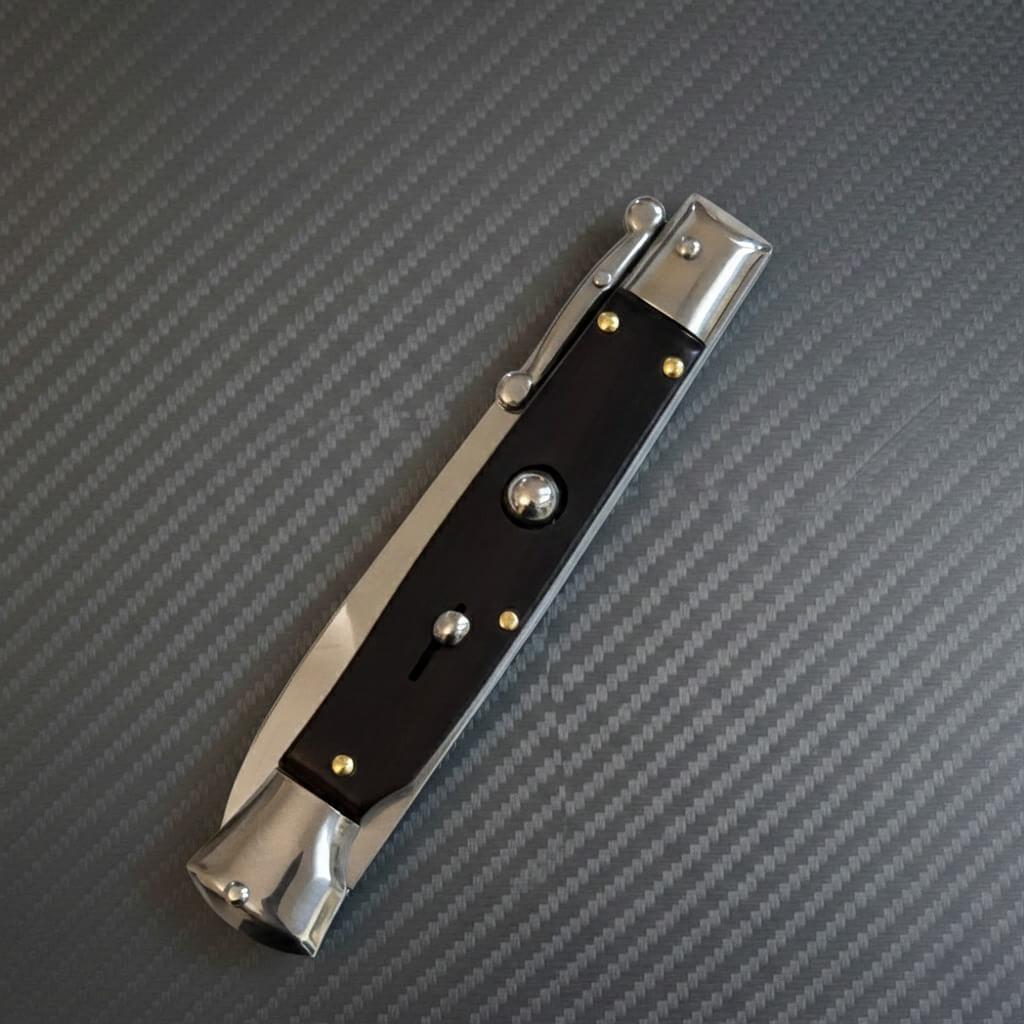 AKC Swinguard 9" Automatic Knife Black Wood (4" Polish Bayonet)