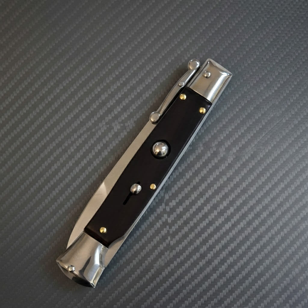 AKC Swinguard 9" Automatic Knife Black Wood (4" Polish Bayonet)