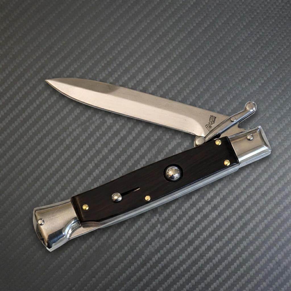 AKC Swinguard 9" Automatic Knife Black Wood (4" Polish Bayonet)