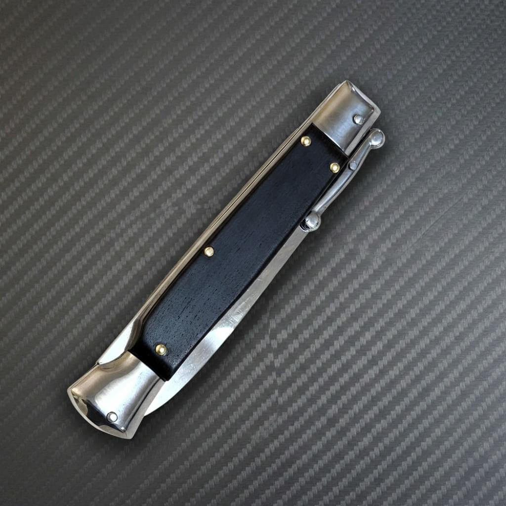 AKC Swinguard 9" Automatic Knife Black Wood (4" Polish Bayonet)