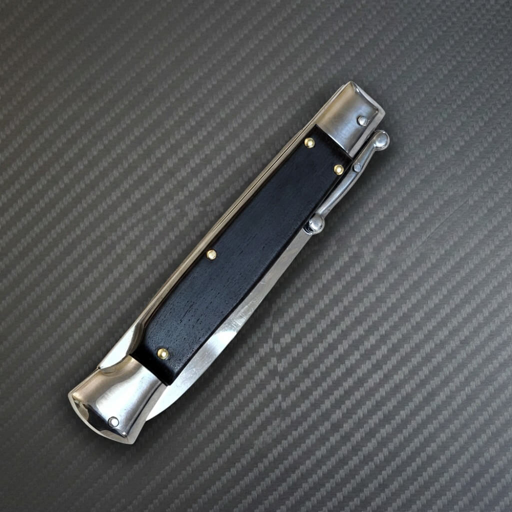 AKC Swinguard 9" Automatic Knife Black Wood (4" Polish Bayonet)