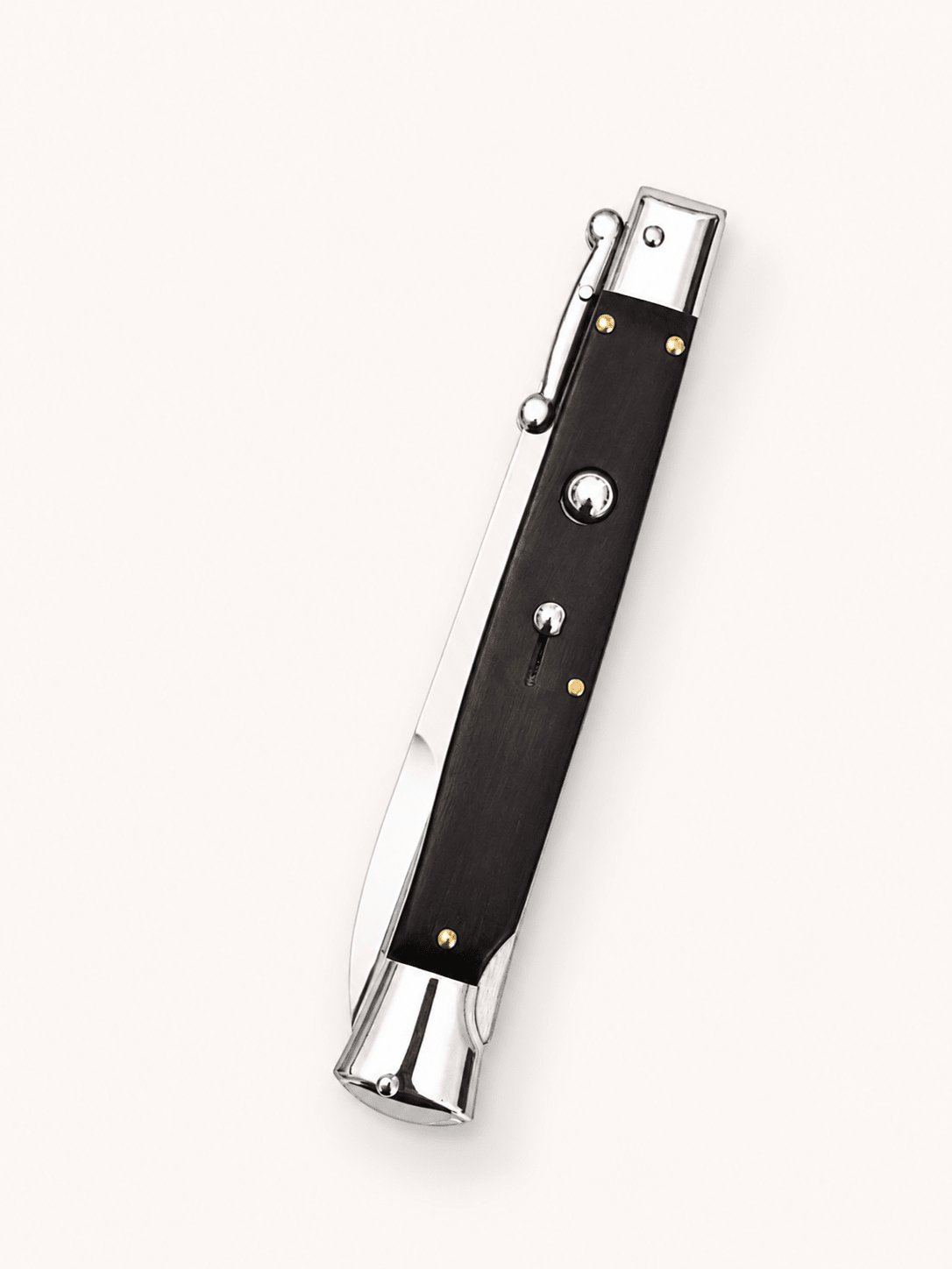 AKC World Italian 11" Dark Horn Auto Swinguard - Polished Bayonet