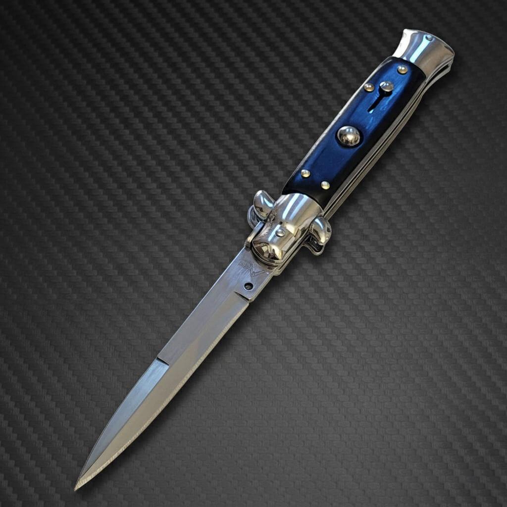 AKC 9" Italian Stiletto Dark Coffee Automatic Knife - (3.75" Bayonet)