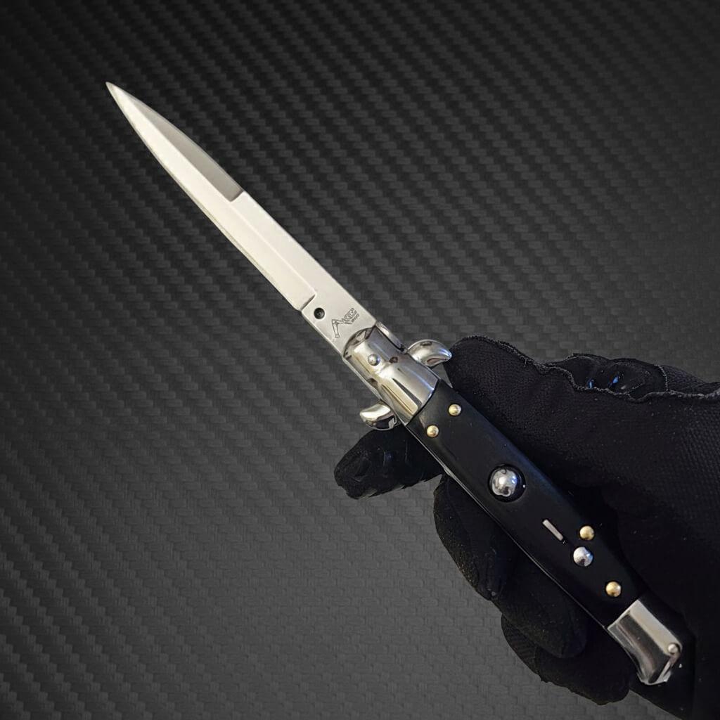 AKC 9" Italian Stiletto Dark Coffee Automatic Knife - (3.75" Bayonet)