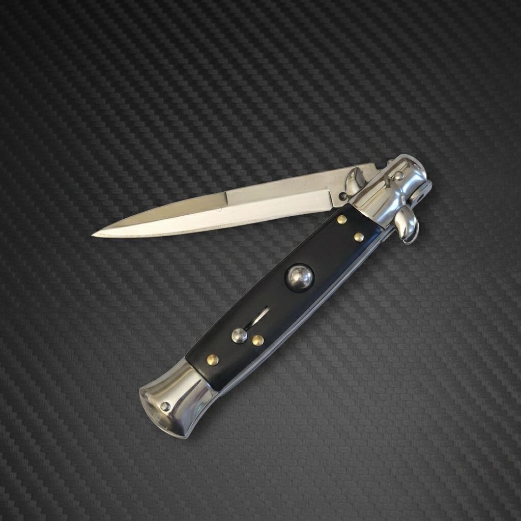 AKC 9 Italian Stiletto Automatic Knife in Dark Coffee with 3.75 Bayonet blade, premium quality stiletto knife