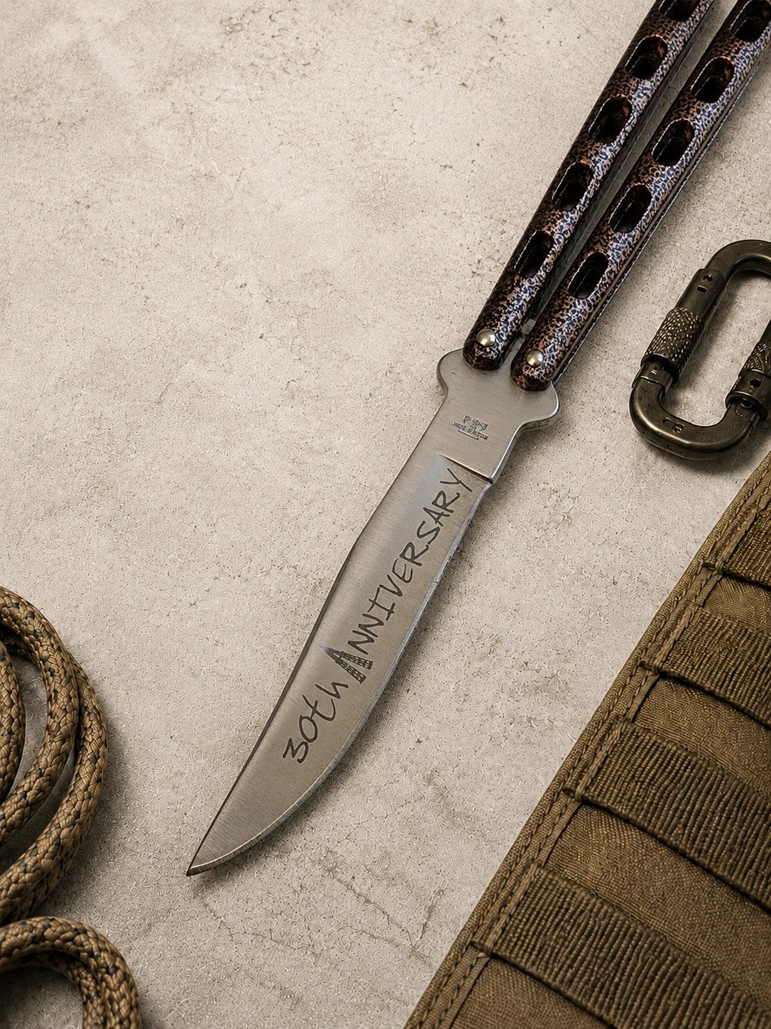 Bear & Son 30th Anniversary 114 Copper Vein Butterfly Knife (4.3 Satin)
