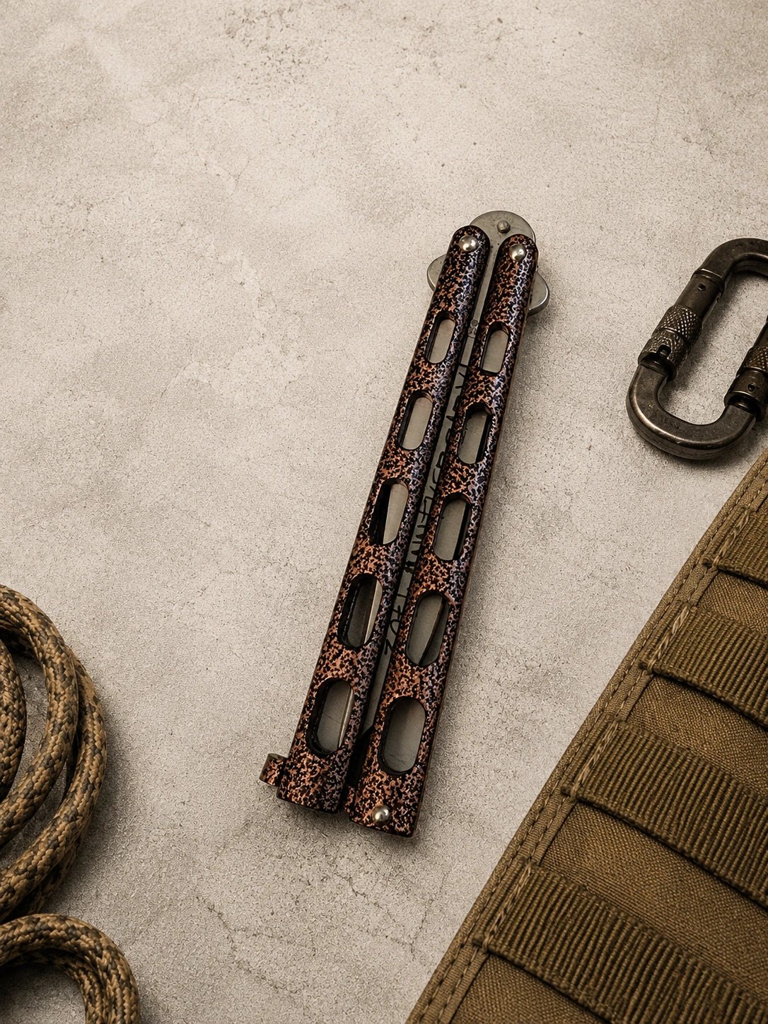 Bear & Son 30th Anniversary 114 Copper Vein Butterfly Knife (4.3 Satin)