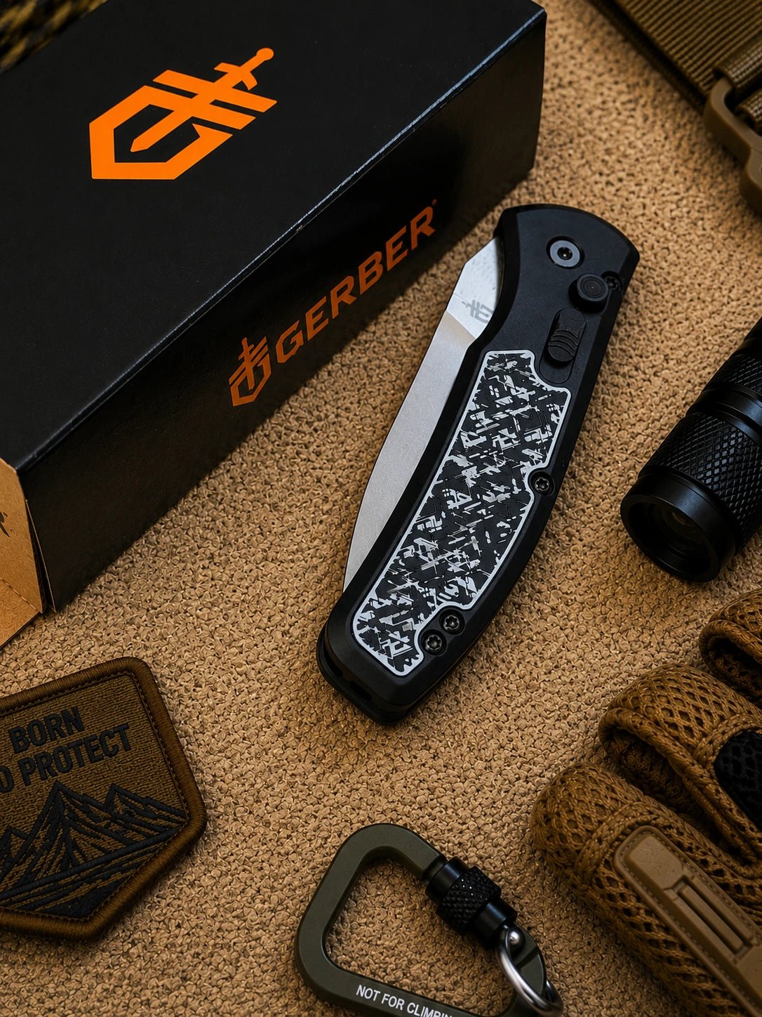 Gerber Empower Automatic Knife Black/White Armor Grip (3.25" SW)