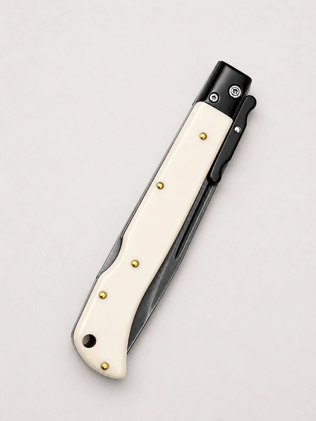 AKC 11" Italian Roma Swinguard Automatic - Ivory (Black Stonewash)