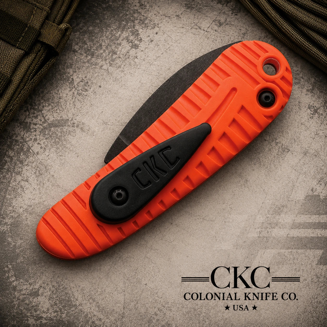 Colonial Knife Co. Auto CKC Automatic Knife Orange ABS (2 Black Oxide)