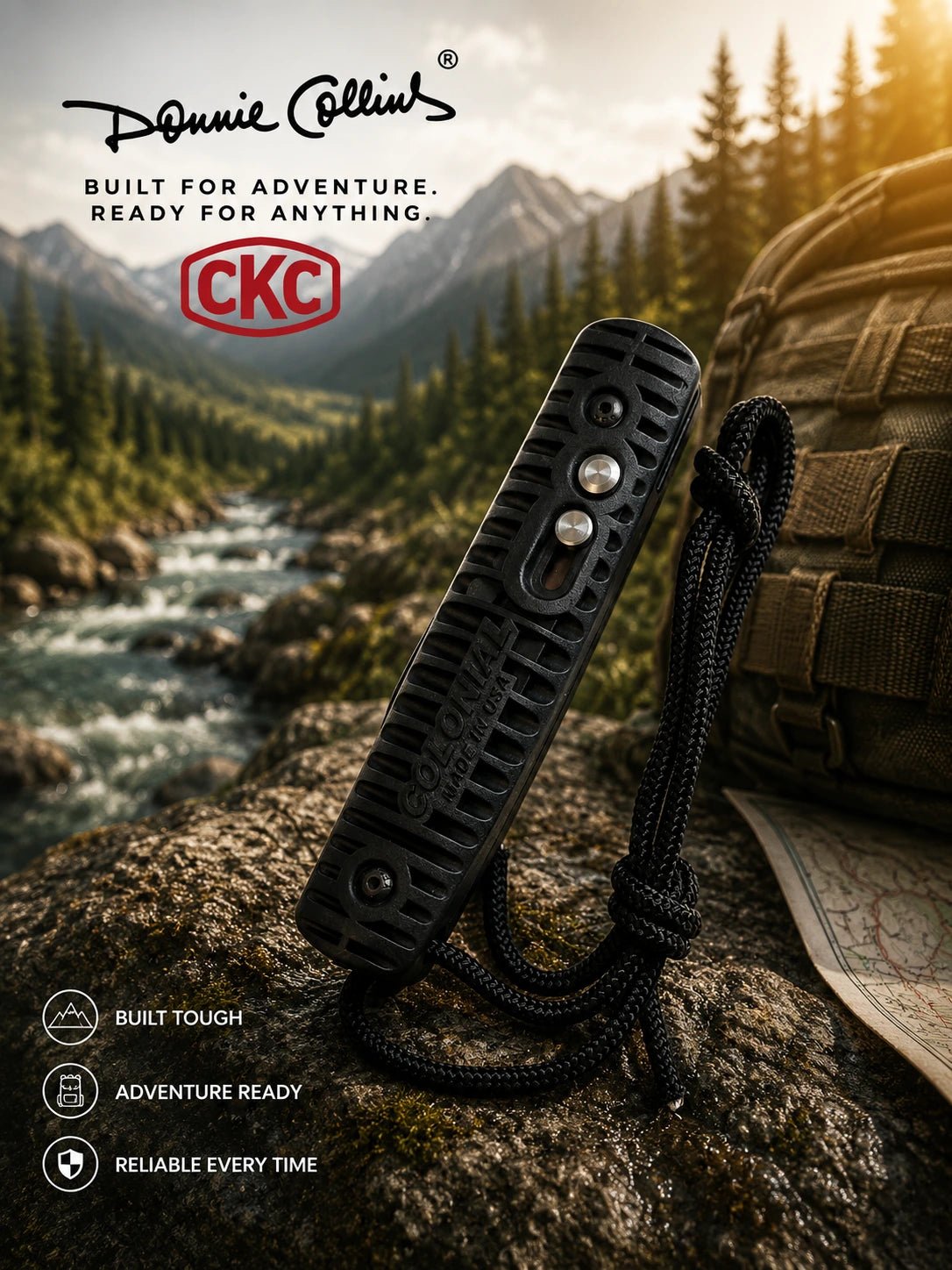 Colonial Knife Co. Auto Ranger Automatic Knife Black Polymer (2.75 Black Serr)
