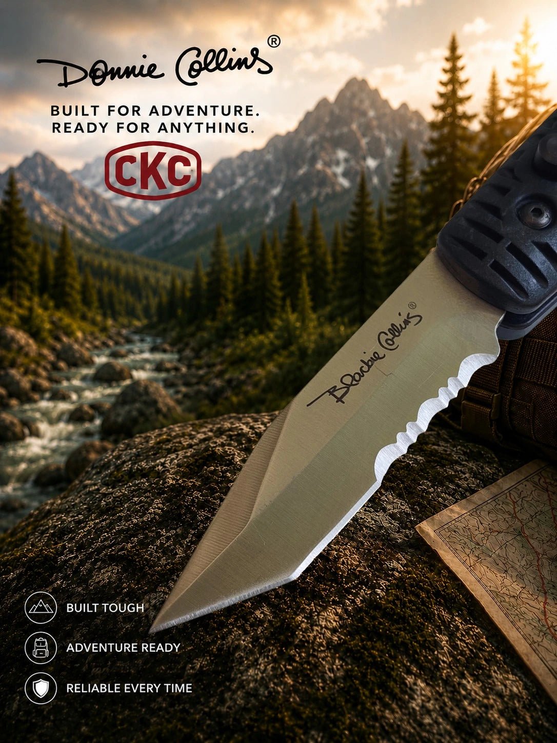 Colonial Knife Co. Auto Ranger Automatic Knife Black Polymer (2.75 Satin Serr)