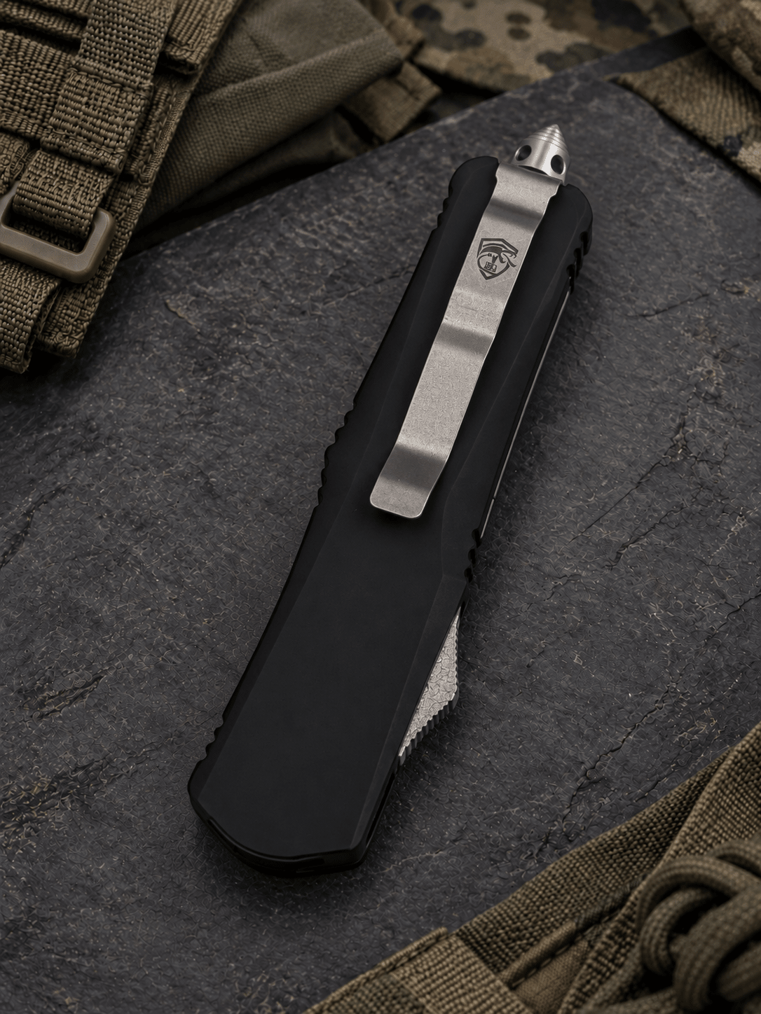Delta S1 Tactical OTF Automatic Knife – 3.32" Satin Double Edge Blade