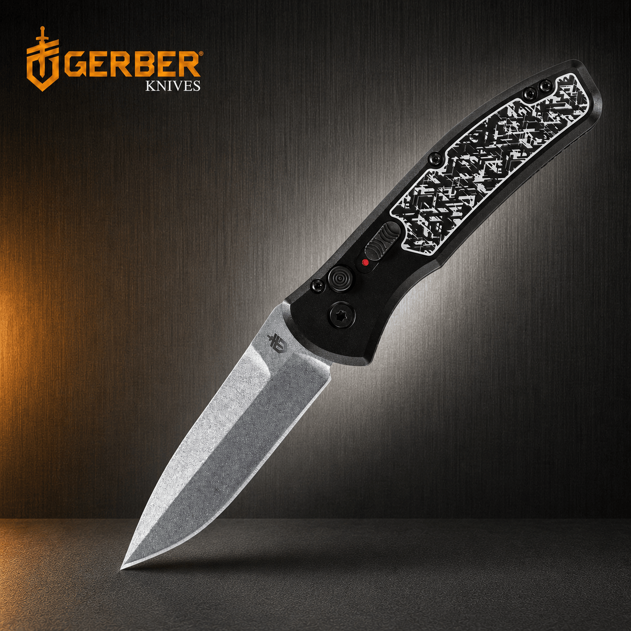 Gerber Empower Automatic Knife BlackWhite Armor Grip (3.25 SW)