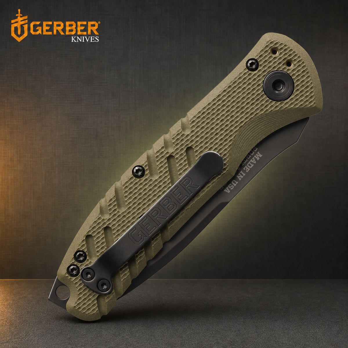 Gerber Propel Downrange Automatic Knife OD Green (3.5" S30V Plain Stonewash Tanto)