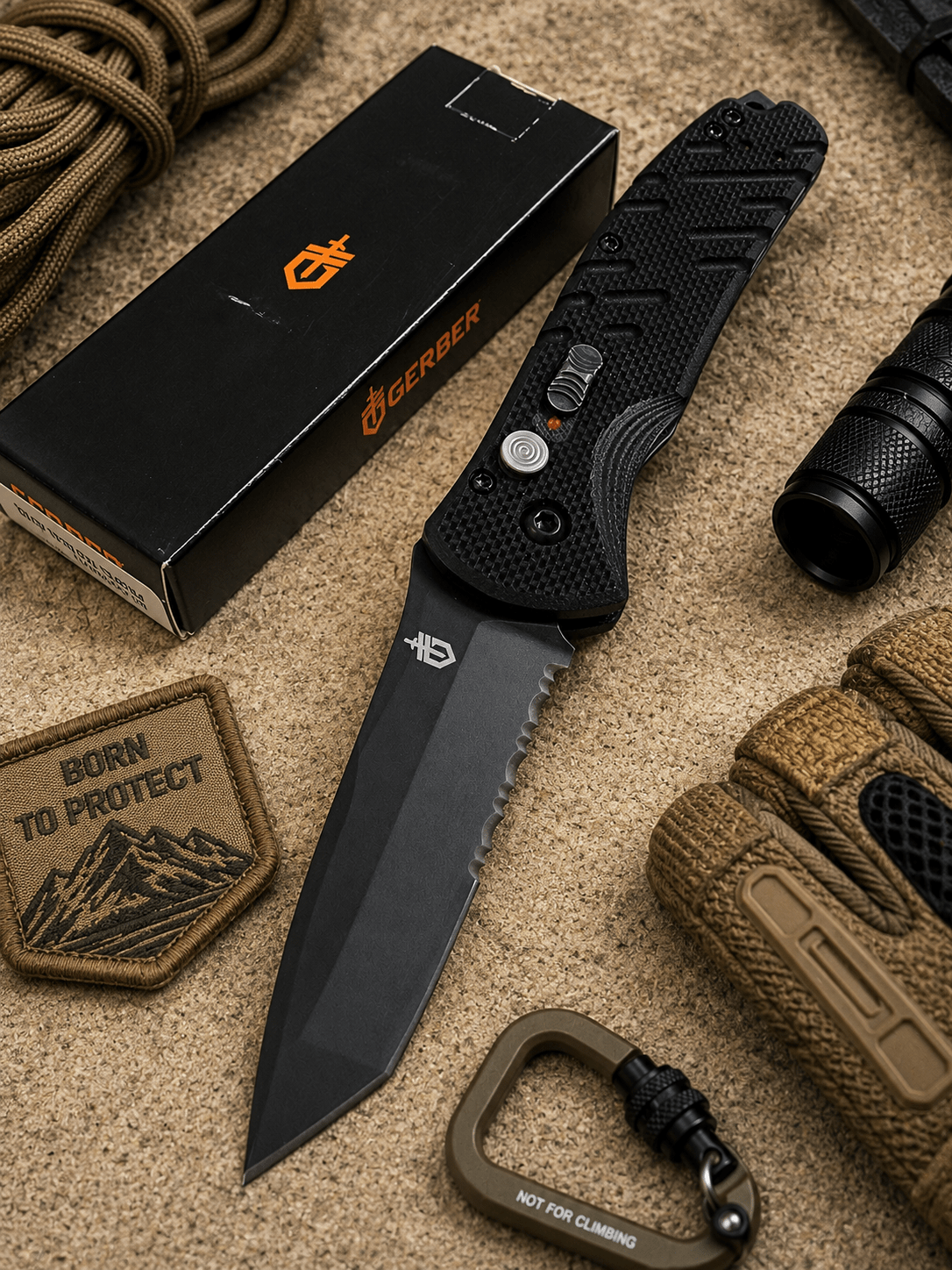 Gerber Propel Downrange Automatic Tactical Knife Black (3.5 Black Serr)
