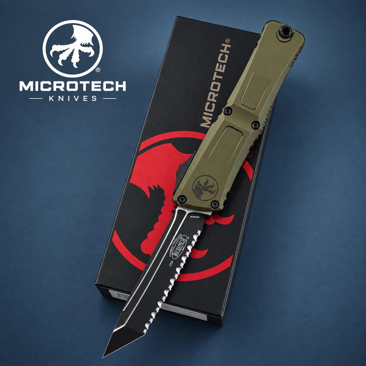 Microtech Combat Troodon Gen III TE OTF Knife - OD Green
