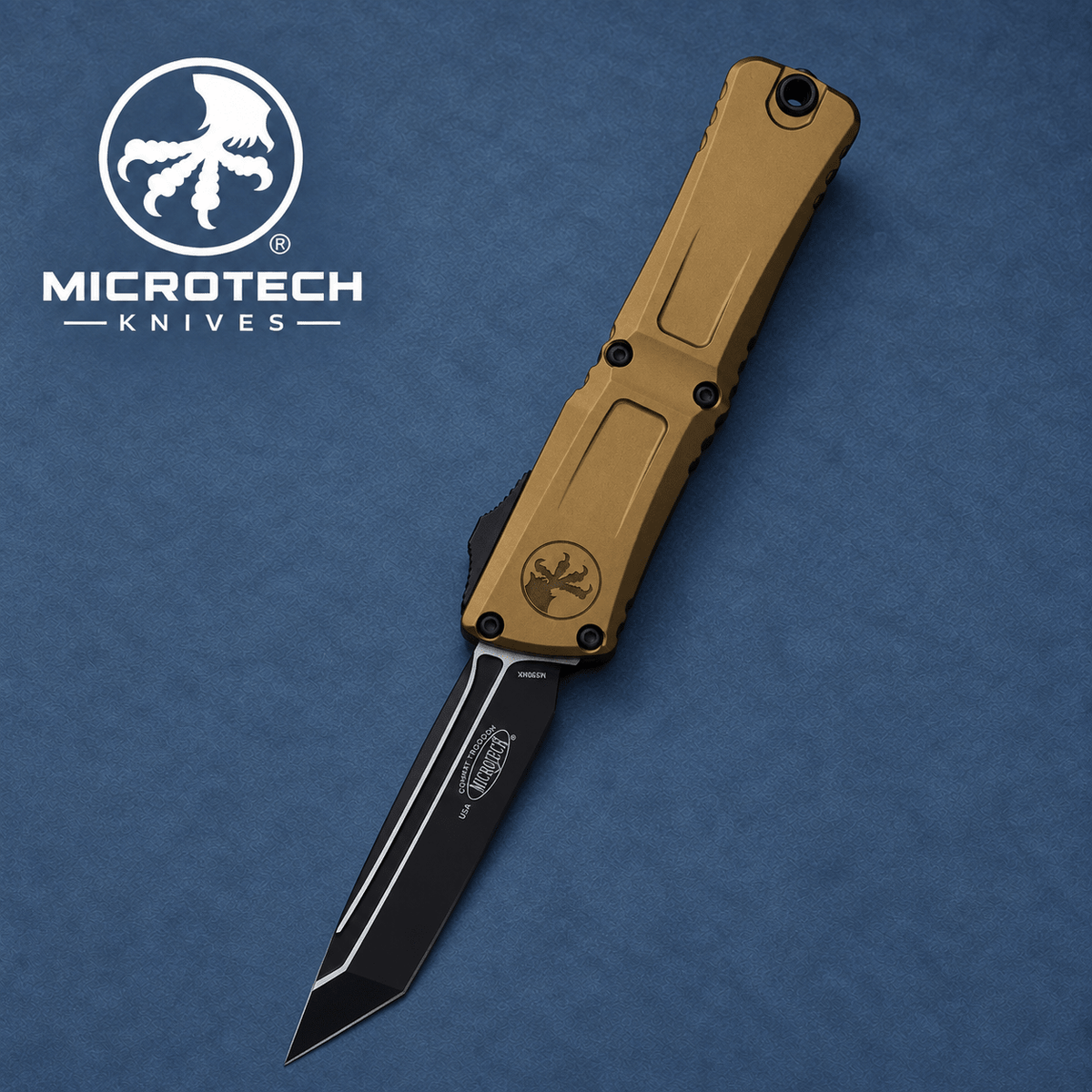 Microtech Combat Troodon Gen III TE Tan Aluminum Automatic Knife