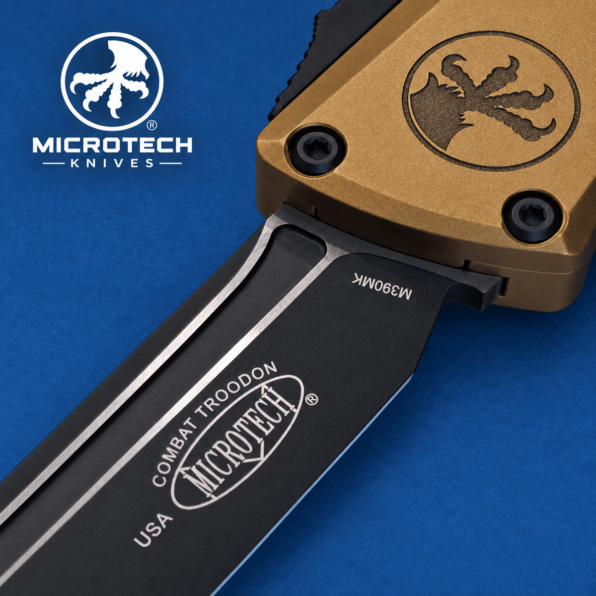 Microtech Combat Troodon Gen III TE Tan Aluminum Automatic Knife