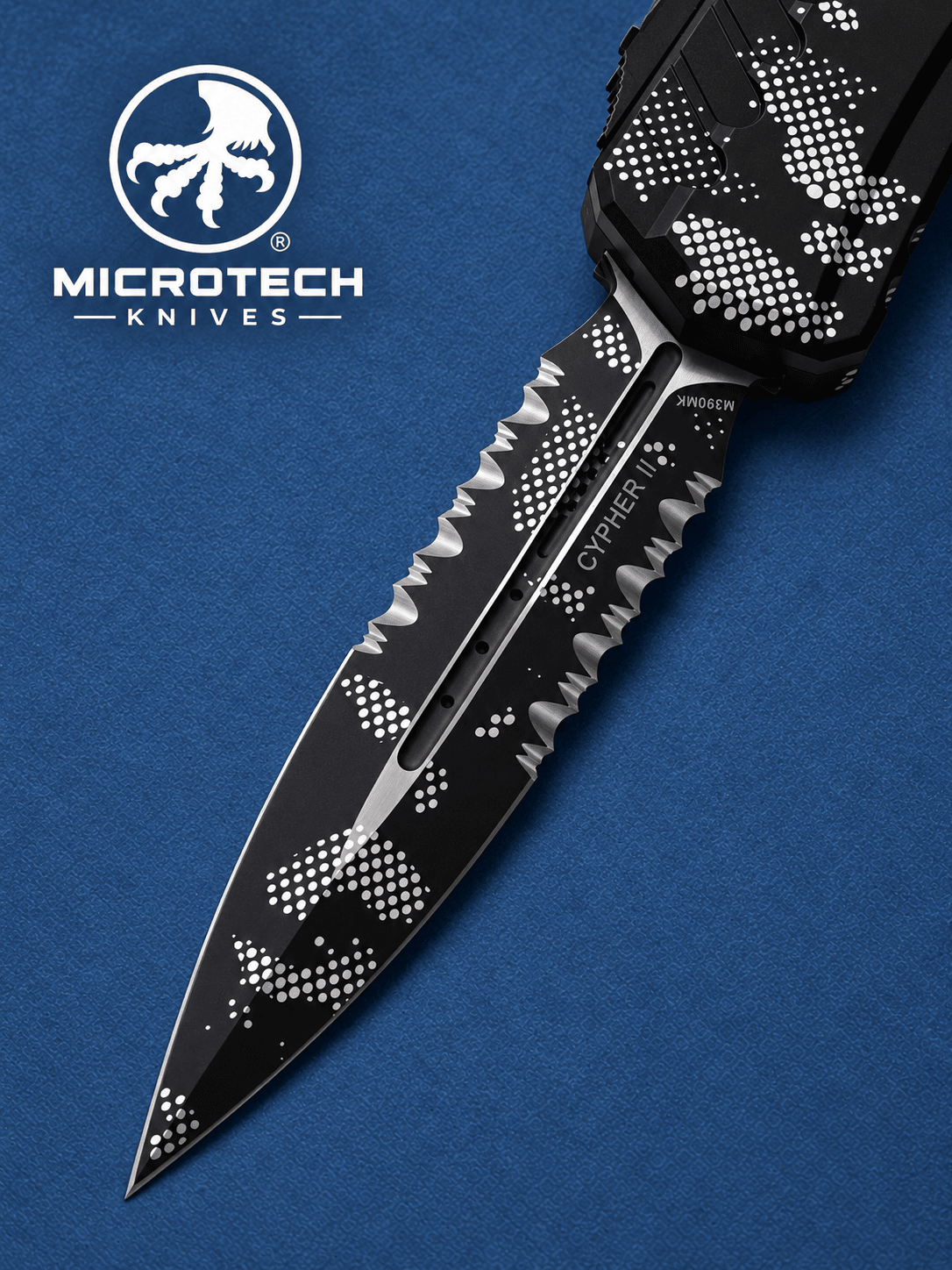 Microtech Cypher II DE OTF Automatic Knife Pixel Camo  (3.5 Pixel Camo Serr)