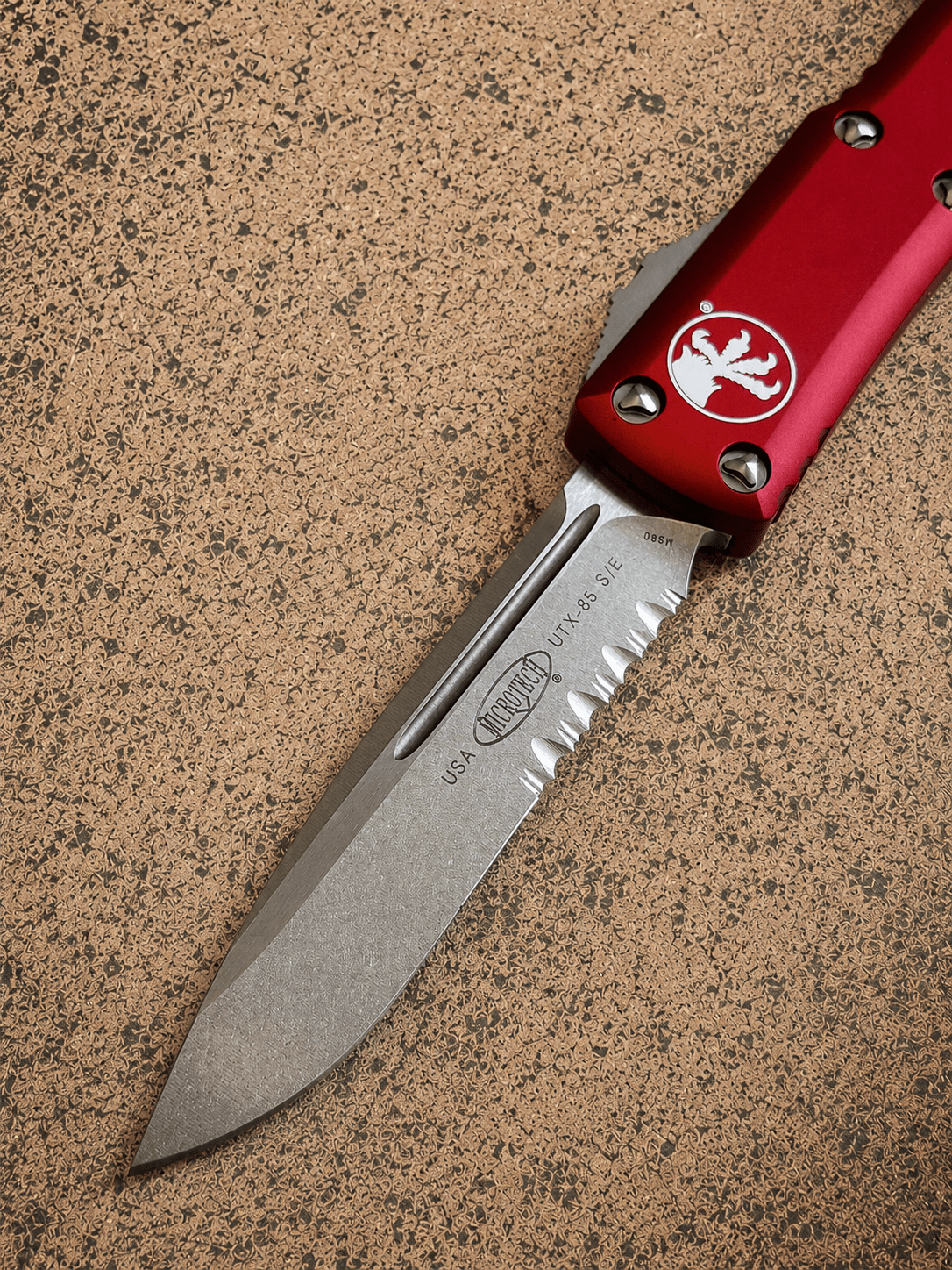 Microtech UTX-85 S/E OTF Automatic Knife  Red  (3.1" SW)