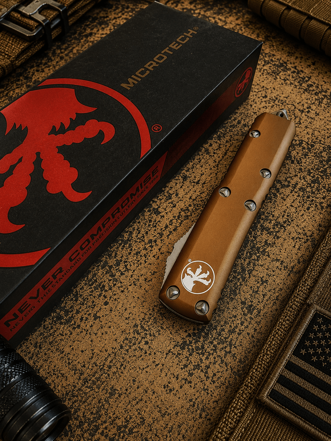 Microtech UTX-85 S/E OTF Automatic Knife Tan (3.125" Apoc)