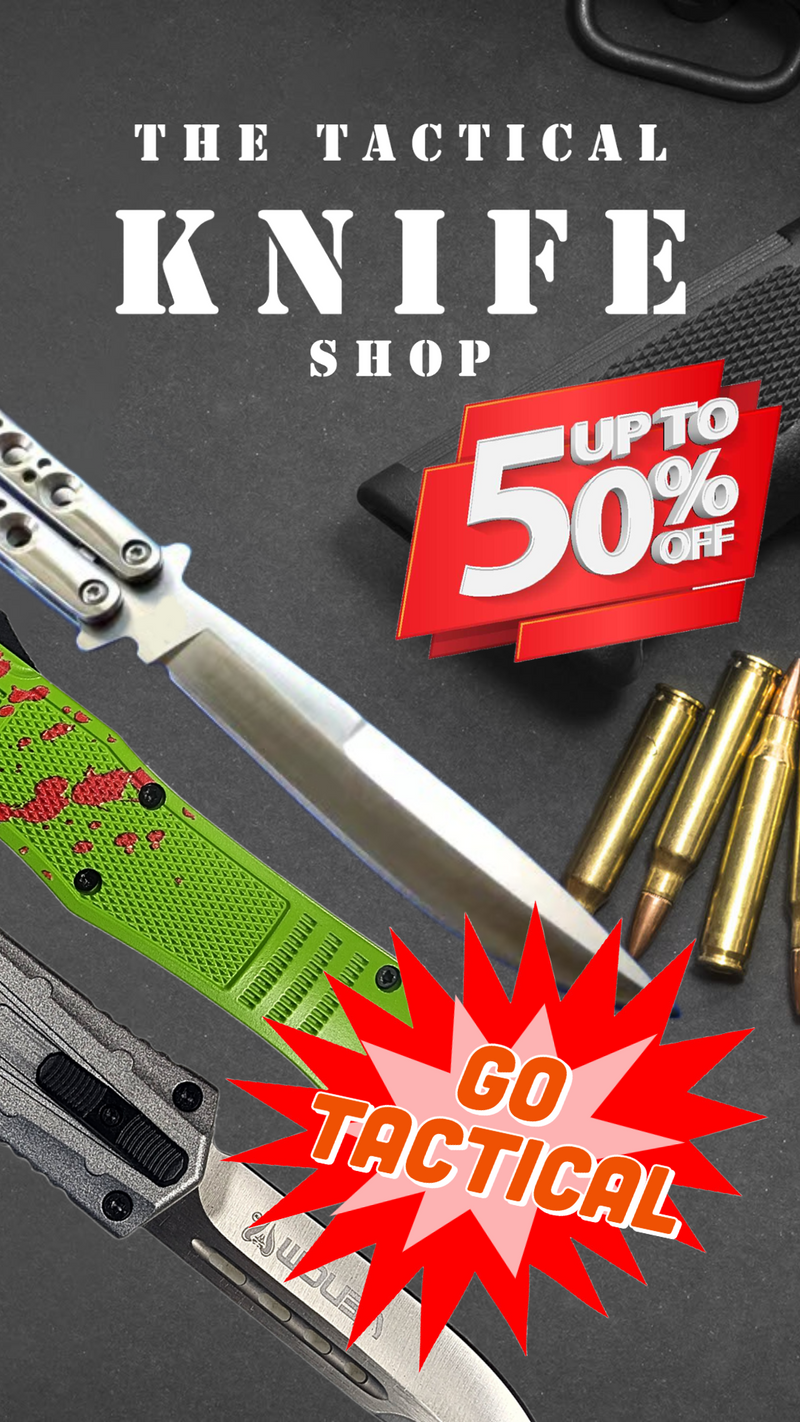 Tactical Knife Shop - Buy OTF Knives, Balisong Knives, Butterfly Knives, Italian Switchblade Knives and Folding Automatic Knives. Discounted Prices on Tactical Style Knives