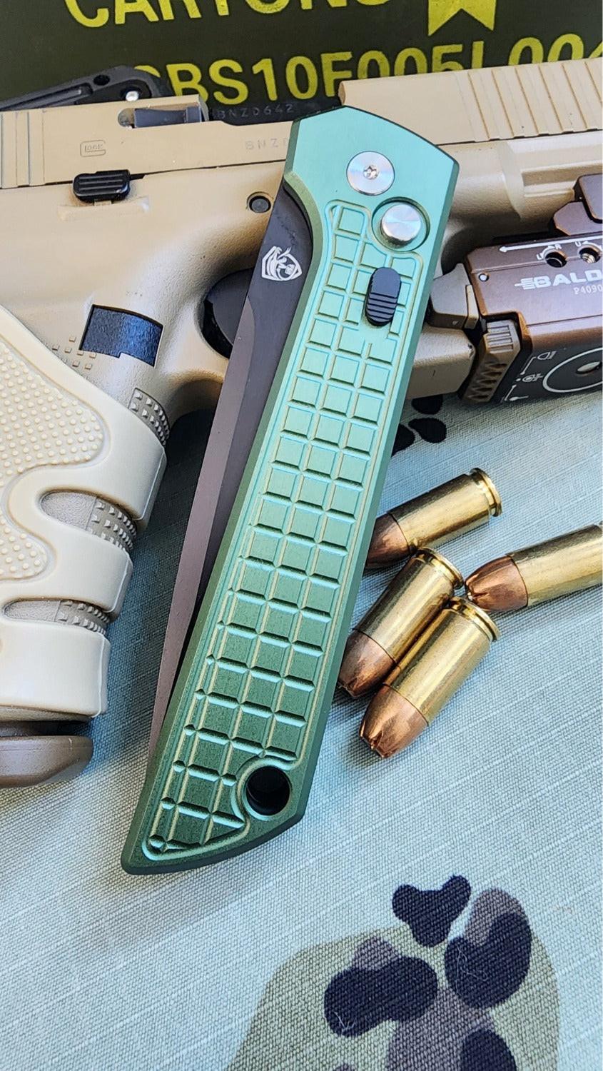 Raptor-9R Striker Automatic Knife OD Black DP 3.5 - Premium Tactical Blade for Elite Collectors