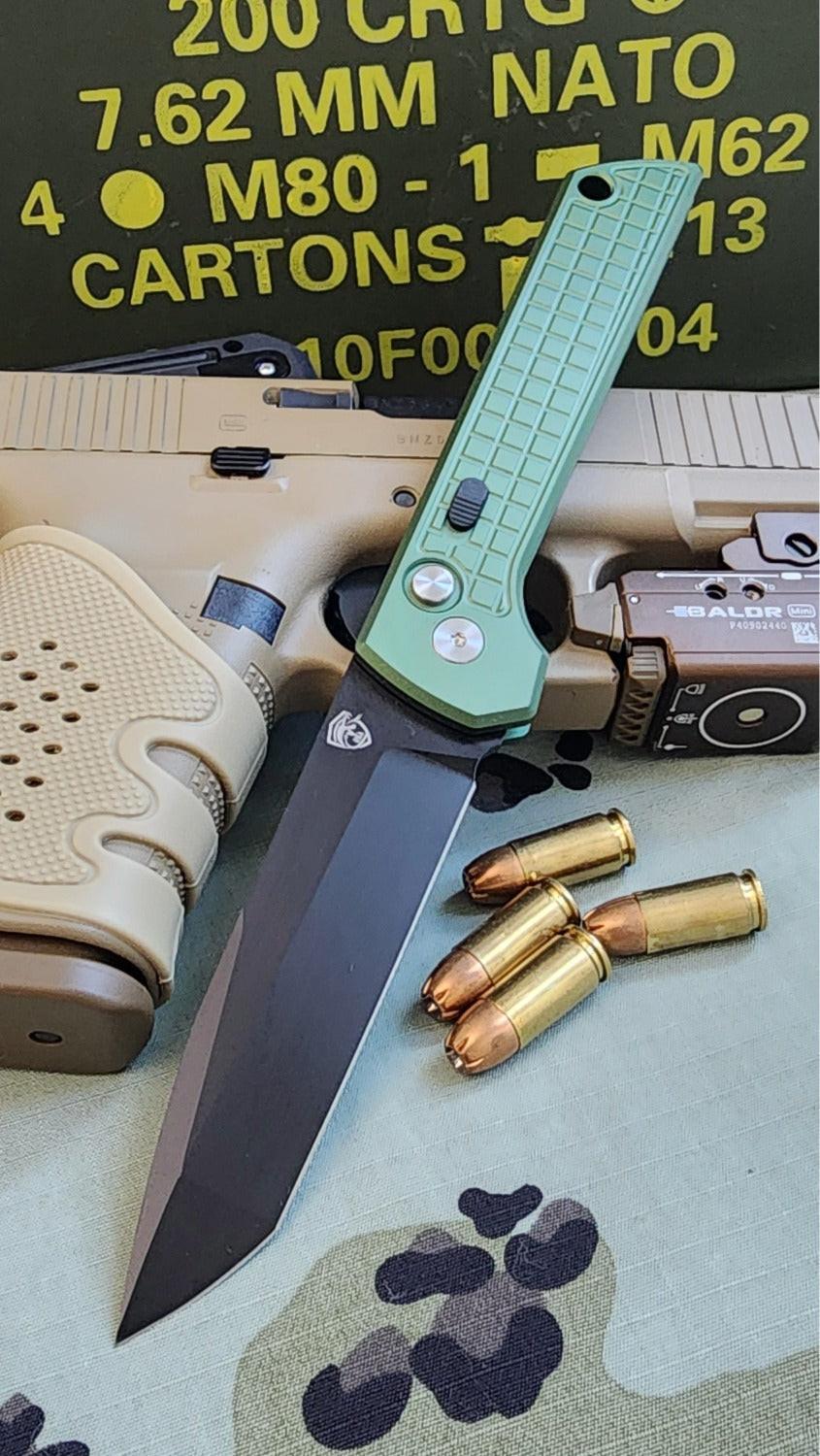 Raptor-9R Striker Automatic Knife OD Black Tanto 3.5 inch tactical blade high-quality tool