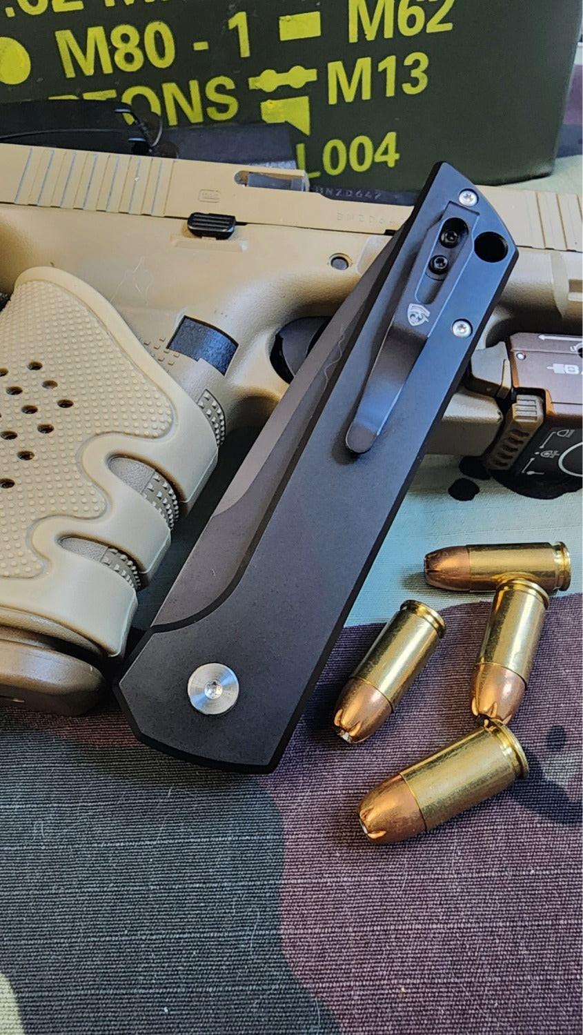 Raptor-9R Striker Automatic Knife in Black DP, 3.5 inch blade - durable and sleek design for tactical use