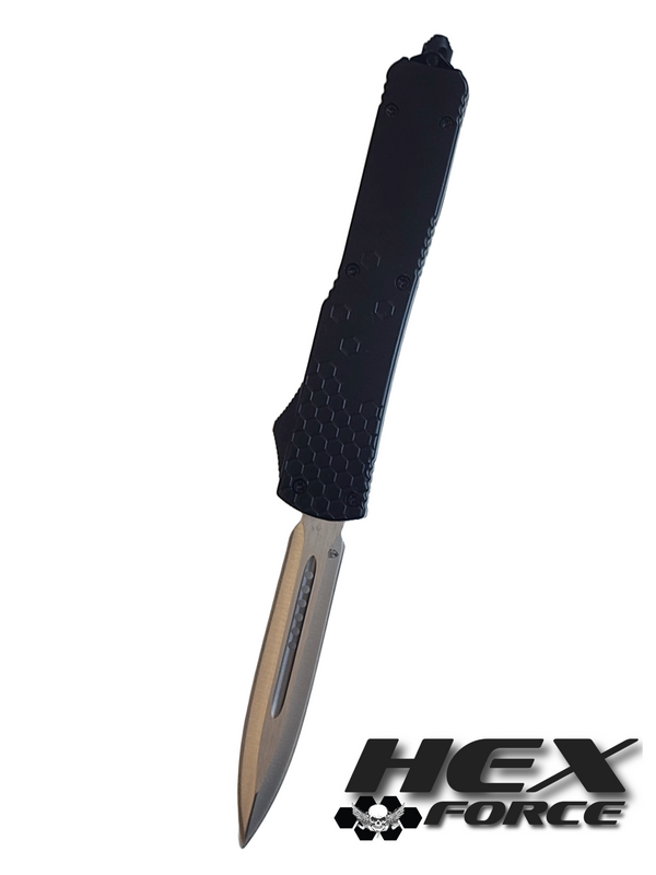 Venom Hex Force OTF Knife - Black (Satin Double Edge 3.25")