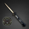 13" Tactical D/A Stiletto OTF Knife - Digi Camo - Satin Plain Bayonet