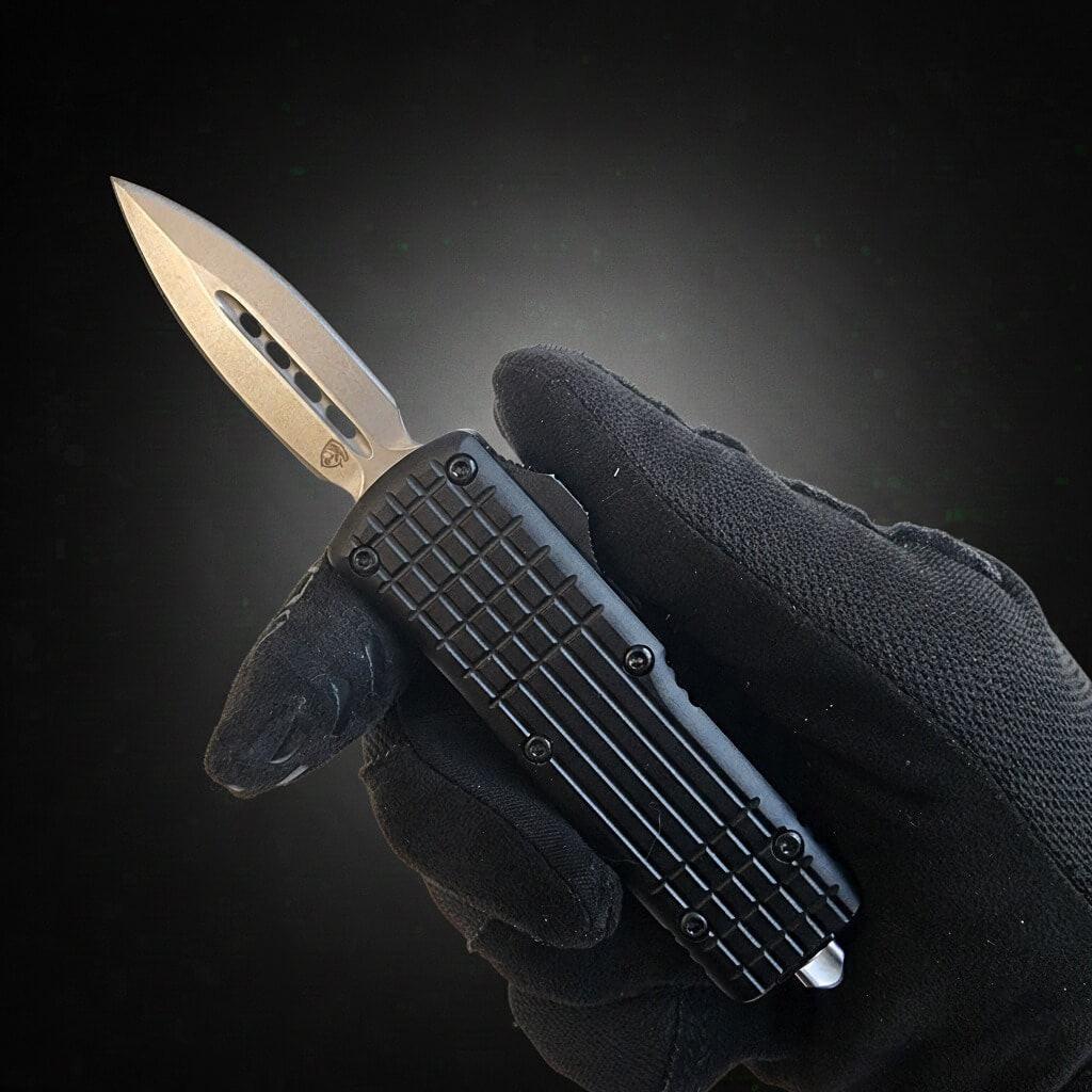 V20 Mini OTF Knife - Black (Satin DE 2.0")