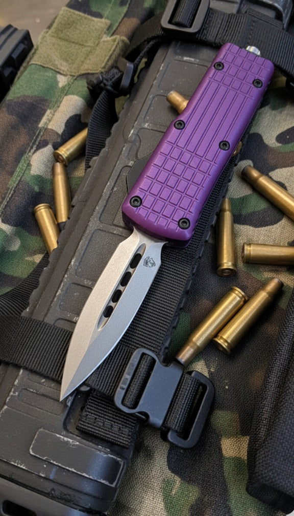 V20 Mini OTF Knife - Purple (Satin DE 2.0")