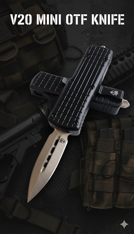 V20 Mini OTF Knife (Satin Double Edge 2.0")
