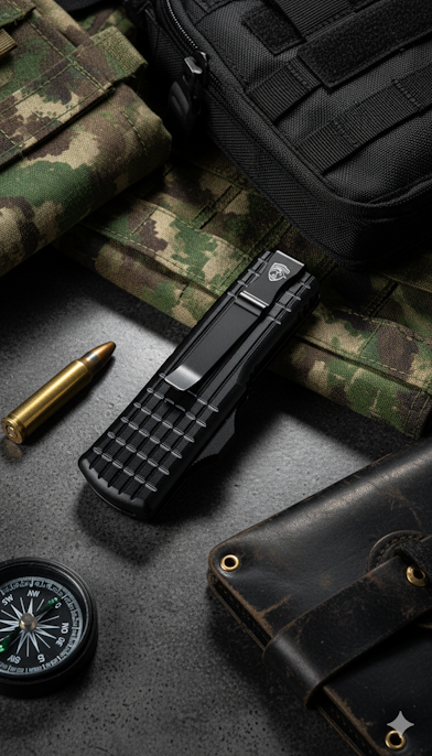 V20 Mini OTF Knife with Satin Double Edge 2.0 blade, compact and durable tactical folding knife for everyday use