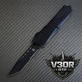 Venom V30R Tactical D/A OTF Knife - Black (Black Tanto Par Ser)