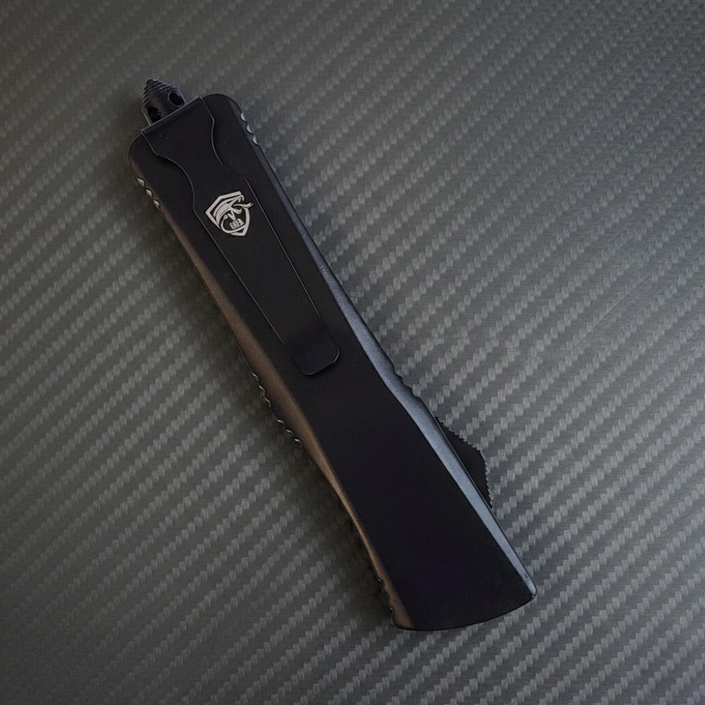 Venom V30R Tactical D/A OTF Knife in Black, sleek OTF blade with Tanto edge for premium performance.