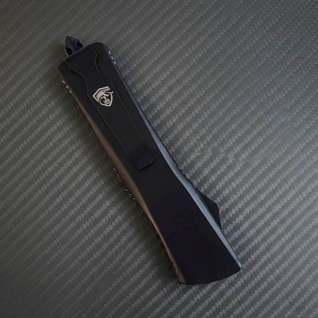 Venom V30R Tactical D/A OTF Knife - Black (Black Tanto Par Ser)