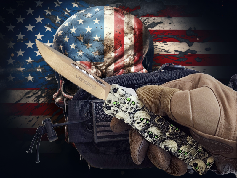 Venom 4TR ELITE Automatic OTF Knife - SOUL SEEKER (Satin Drop Point 3.4").