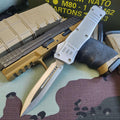 Venom 4TR ELITE Tactical OTF knife, satin DE blade, machine steel construction, ideal for tactical use