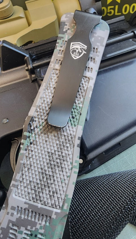 Venom Tactical knife, Venom 4TR ELITE OTF Recon black tanto blade, 3.4-inch tactical knife for outdoor use