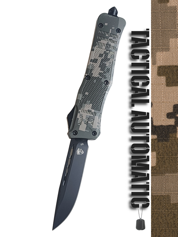 Venom 4TR ELITE Tactical OTF Knife - ACU Camo (Black Drop Point 3.4")