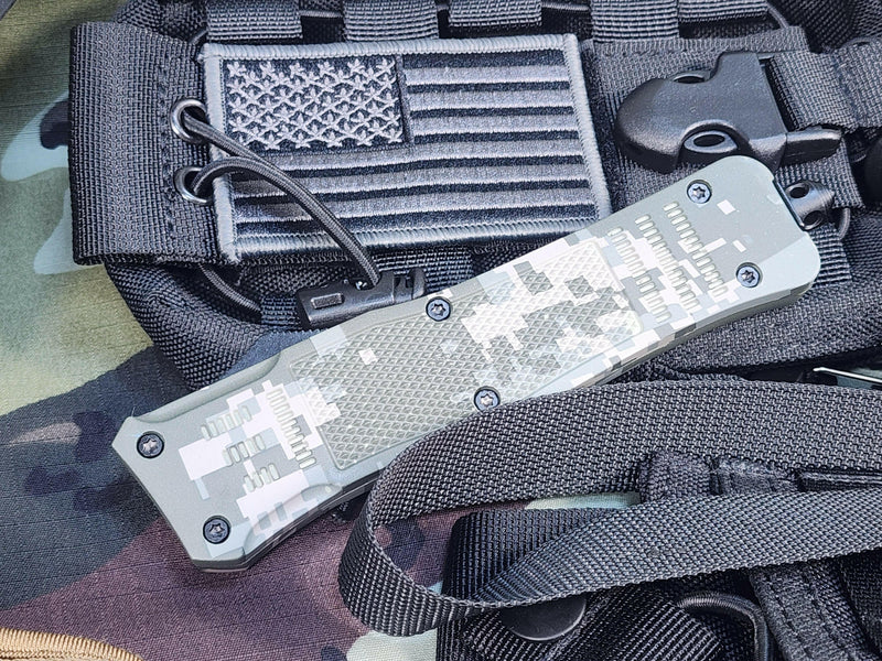 Venom 4TR ELITE Tactical OTF Knife - ACU Camo (Black Drop Point 3.4")