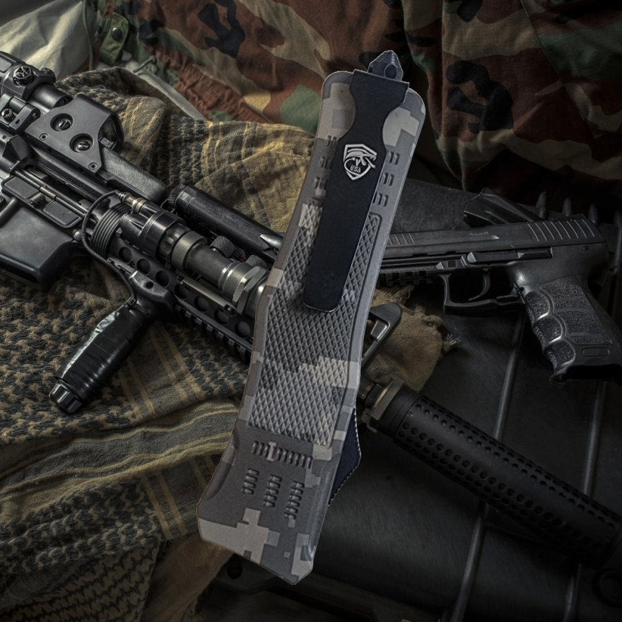 Venom 4TR ELITE Tactical OTF Knife - ACU Camo (Satin Drop Point 3.4").