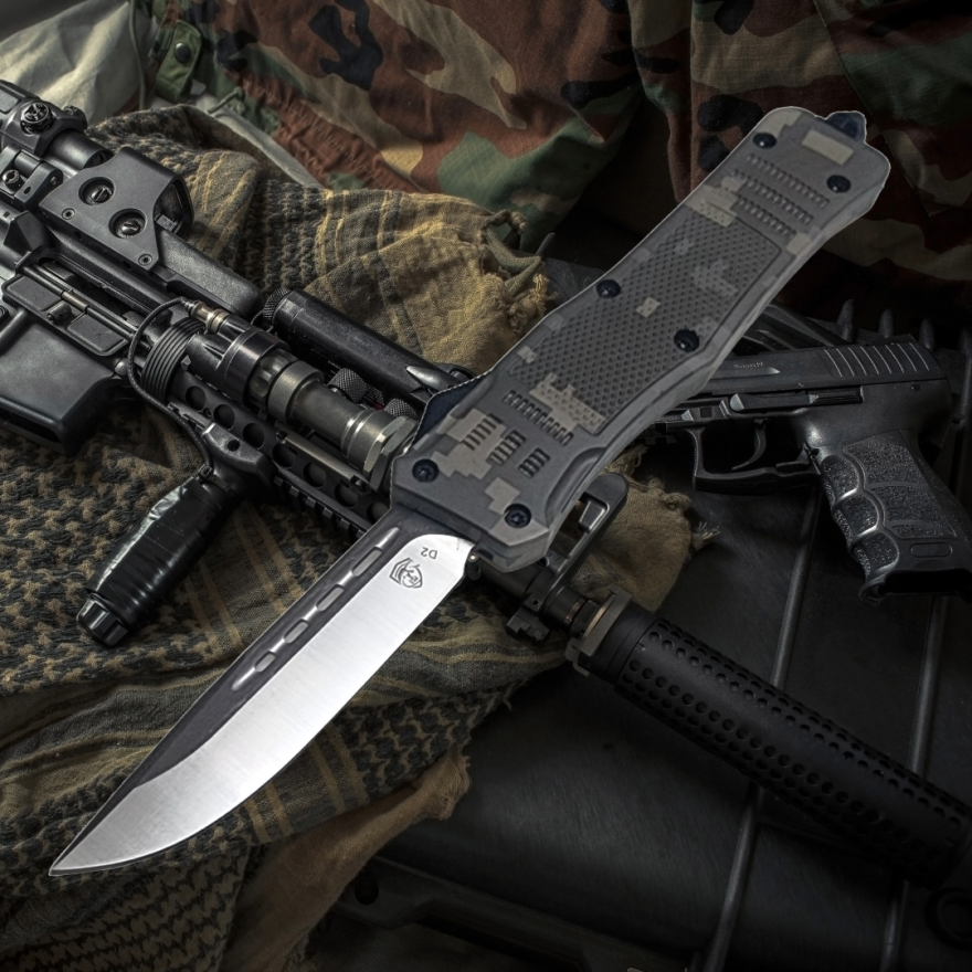 Venom 4TR ELITE Tactical OTF Knife - ACU Camo (Satin Drop Point 3.4").