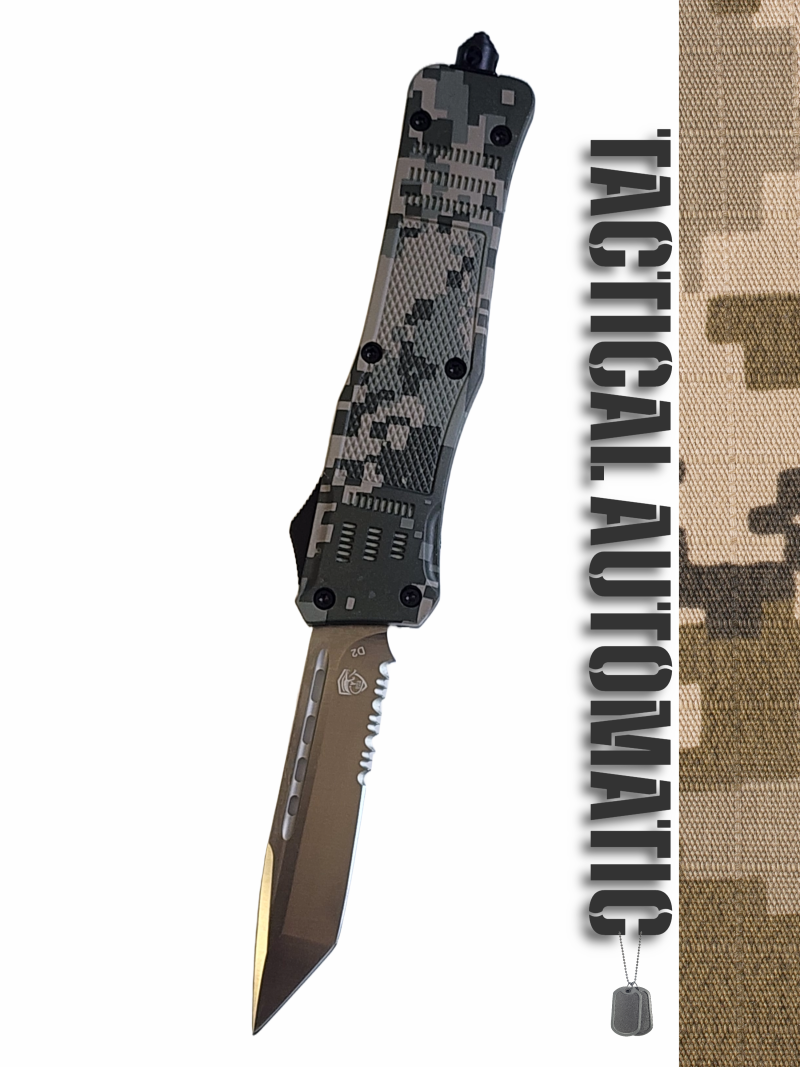 Venom 4TR ELITE Tactical OTF Knife - ACU Camo (Satin Tanto Par Ser 3.4")